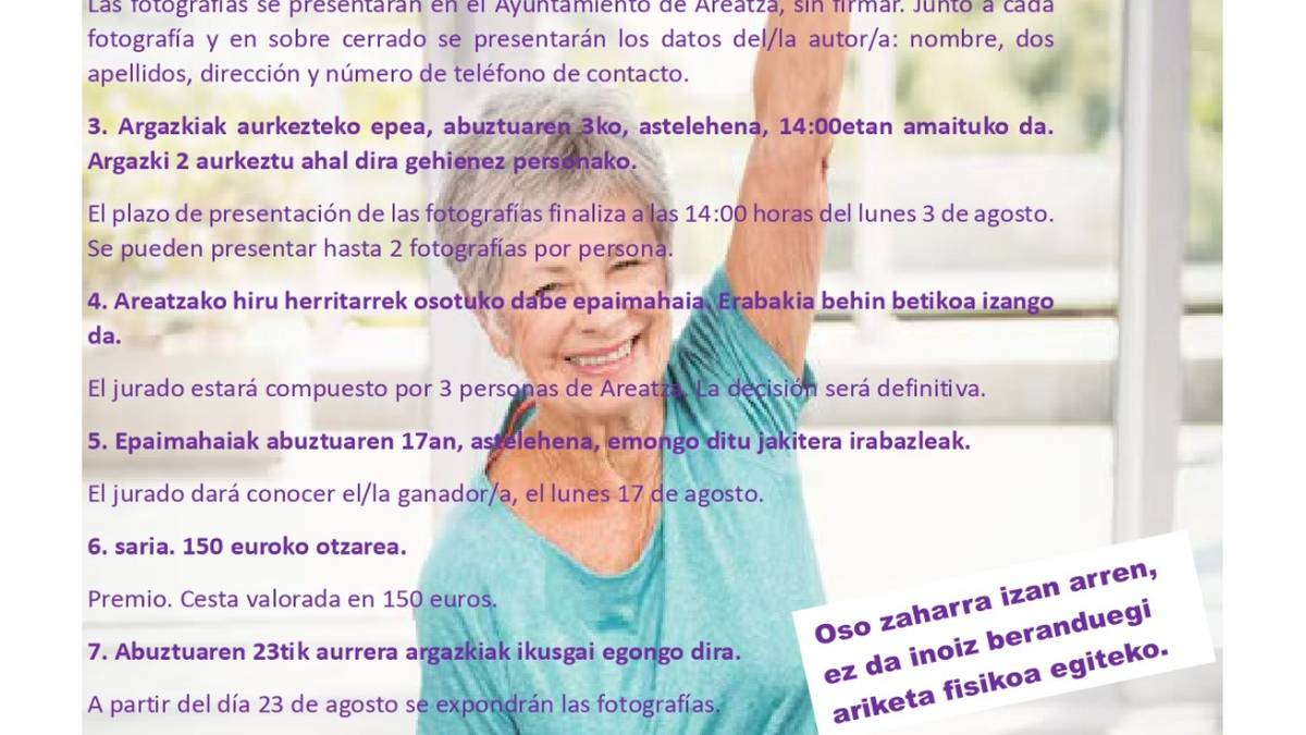 Uparan jubiladuen alkarteak antolatutako Argazki Lehiaketea