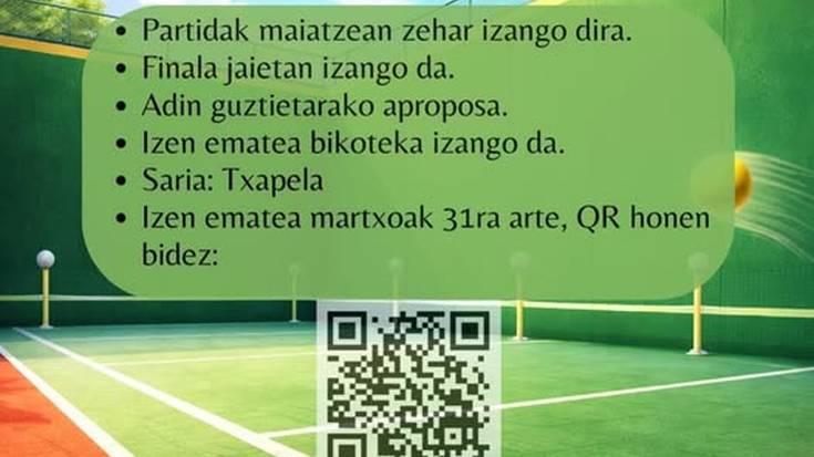 Igorreko Jaietako Frontenis Txapelketea. Izen-emotea