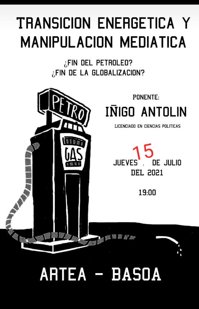 Transizino energetikoaren inguruan hausnartuteko berbaldia antolatu dabe Basoan