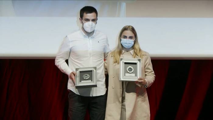El Correoren Kirolari Onenen Saria jaso dabe Amaia Aldaik eta Danel Elezkanok