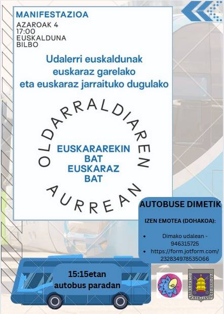 Kontseiluaren manifestazinora autobusa