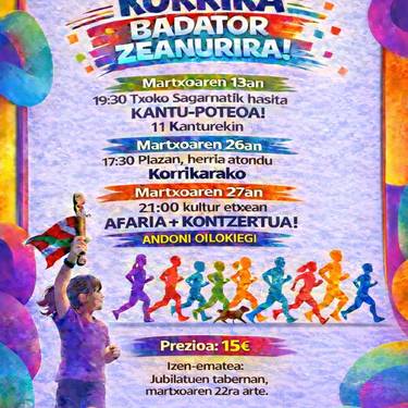 Korrika afarirako txartelak Zeanurin