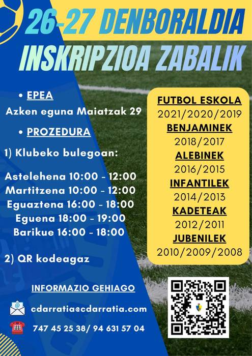 Arratia futbol taldean izene-emotea