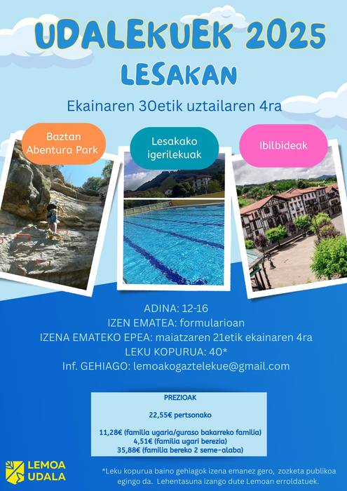 Gazte udalekuak Lemoan