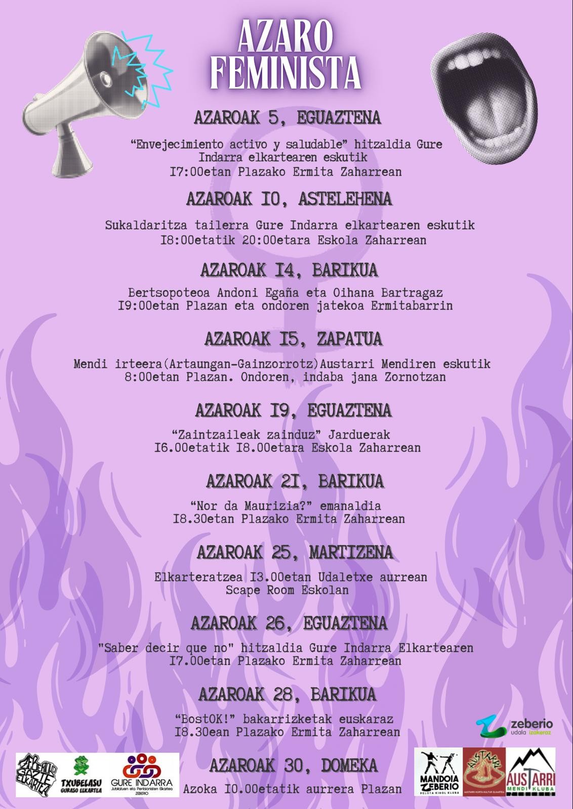 Zeberion 'Azaro feminista' antolatu dabe