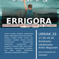 Errigoraren dokumentalaren proiekzinoa Areatzan