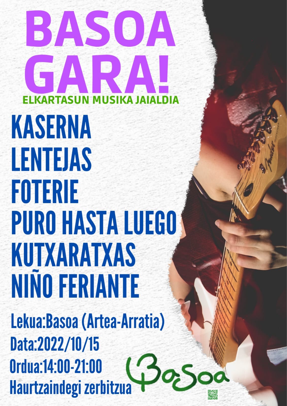Zapatuan, musika jaialdia egongo da Basoan