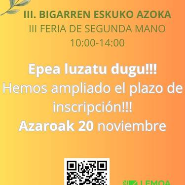 Bigarren eskuko azokan postua ipinteko eskaerea