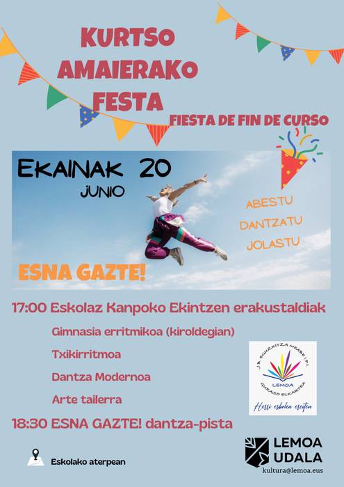 Kurso amaierako festa Lemoan
