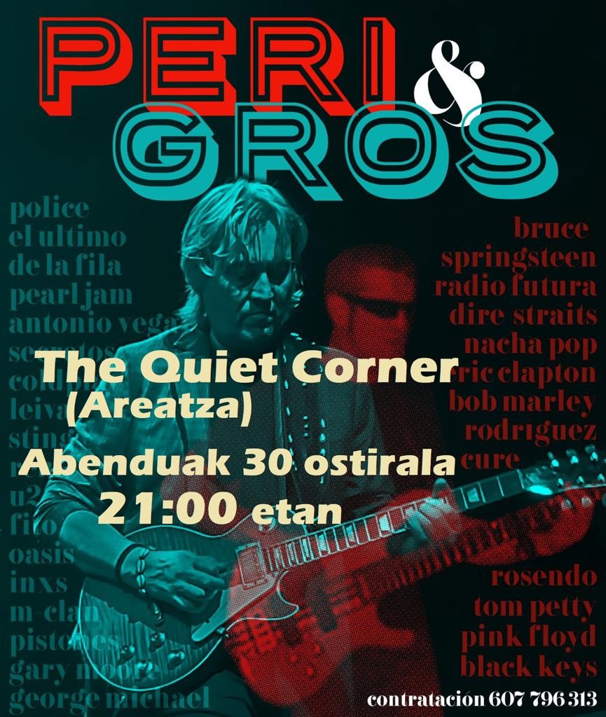 Barikuan Peri & Gros taldearen kontzertua egongo da Areatzako The Quiet Corner tabernan