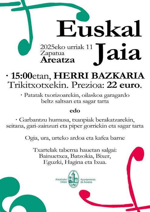 Euskal Jaiko bazkarirako txartelak salgai