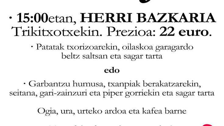 Euskal Jaiko bazkarirako txartelak salgai