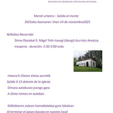 Adinekoentzako mendi urtekerea