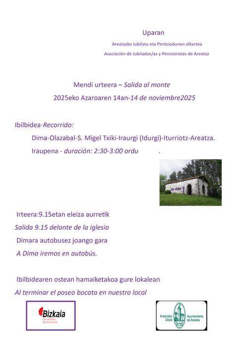 Adinekoentzako mendi urtekerea