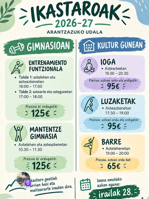 Ikastaroak Arantzazun. Izen-emotea