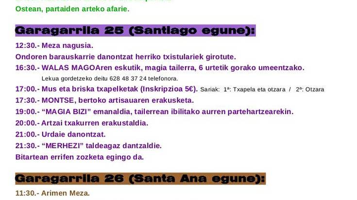 Ipiñaburuko Santiago jaiak