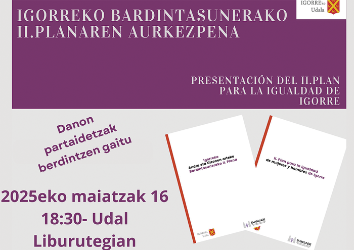 Bardintasun Planaren aurkezpena Igorren
