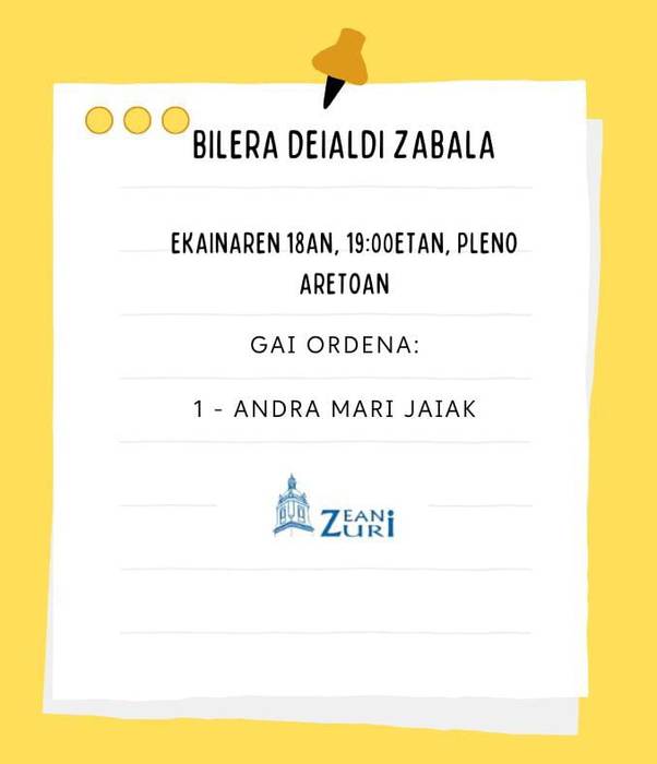 Jaietako batzarra Zeanurin