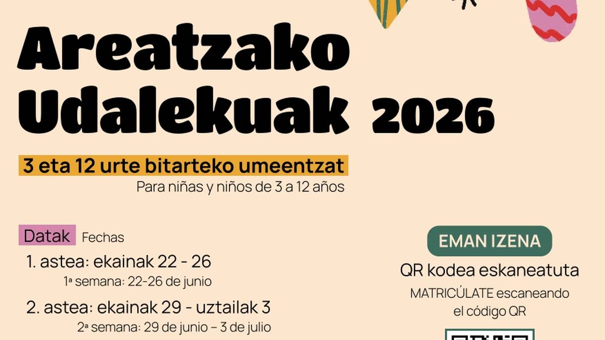 Areatzako udaleku irekiak 2026