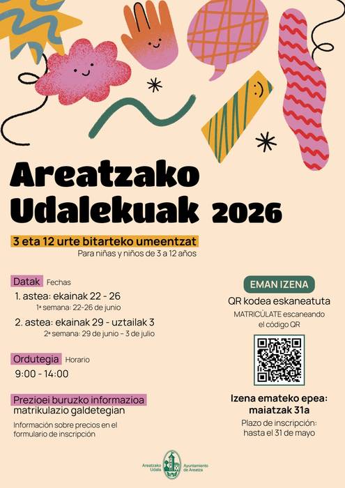 Areatzako udaleku irekiak 2026