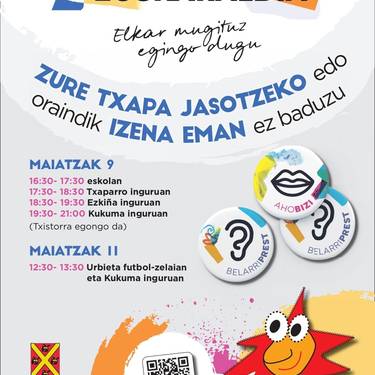 Euskaraldiko txapa banaketea Igorren
