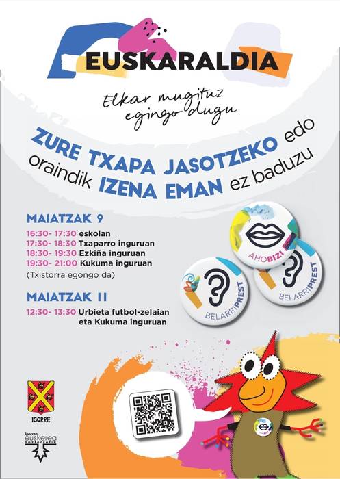 Euskaraldiko txapen banaketea Igorren