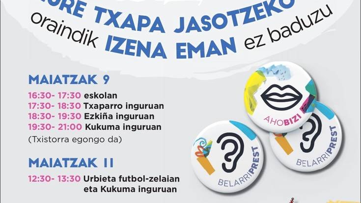 Euskaraldiko txapa banaketea Igorren