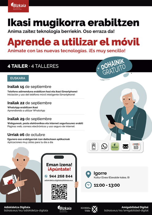 Telefono mobikorra. Ikastaroa