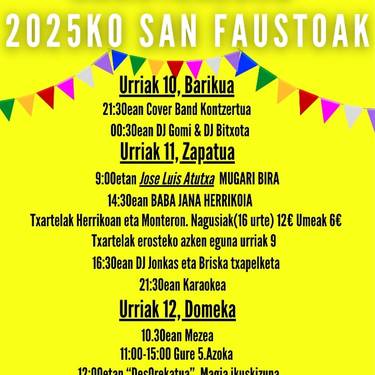 Sanfausto jaietako baba-janerako txartelak salgai