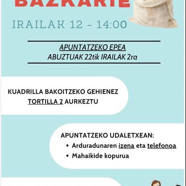 Arteako Jaietako herri bazkarian izena emoteko epea zabalik