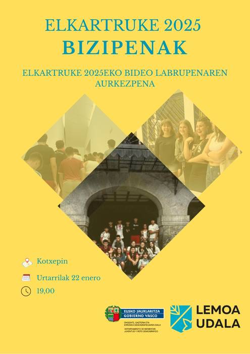 'Elkartruke 2025 bizipenak' bideoaren proiekzinoa