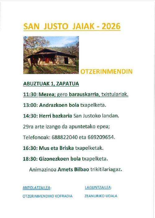 Otzerinmendiko San Justo jaia