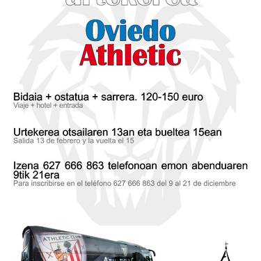 Athletic Oviedon ikusteko izen-emotea zabalik