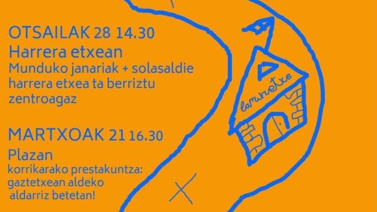 Munduko janariak eta solasaldia Areatzako Harrera etxean