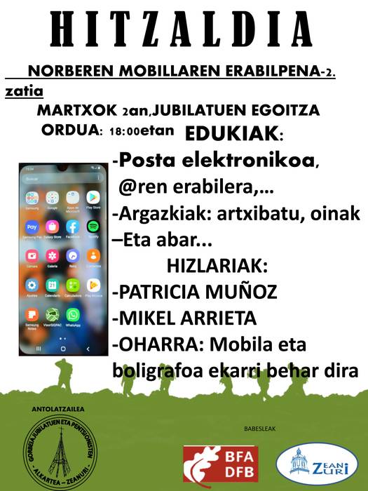 Mobikorraren gaineko berbaldia