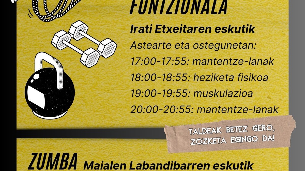 Zerberioko Udaleko ikastaroak