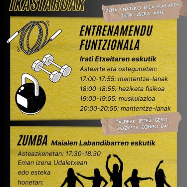 Zerberioko Udaleko ikastaroak