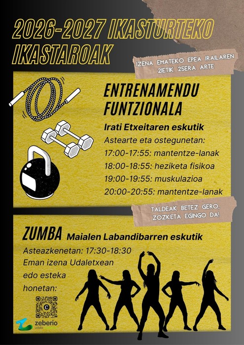 Zerberioko Udaleko ikastaroak