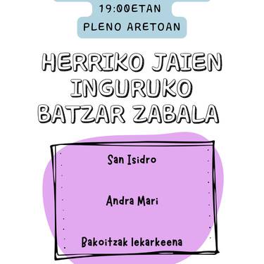 Jaietako batzarra Zeanurin