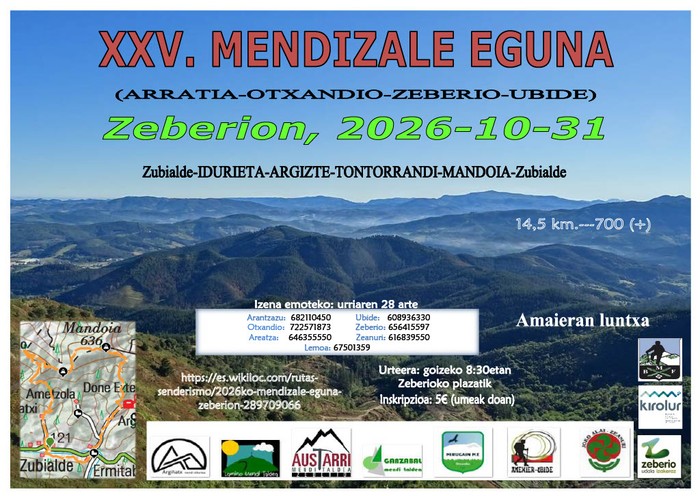 XXV. Mendizale Eguna Zeberion. Izen-emotea