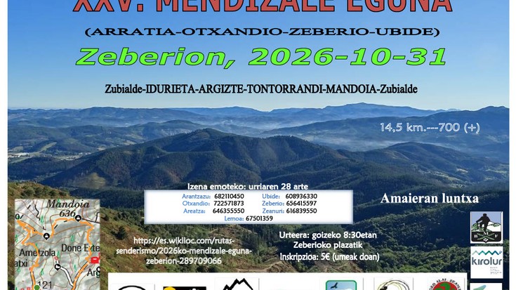 XXV. Mendizale Eguna Zeberion. Izen-emotea