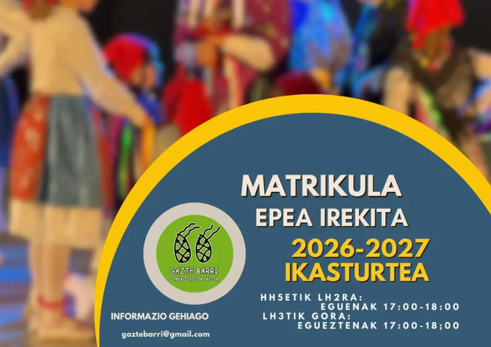 Gazte Barri jantza taldean izen-emotea