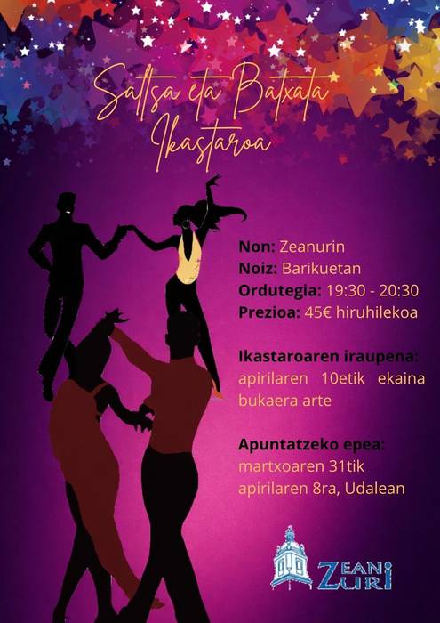 Saltsa eta bachata ikastaroa Zeanurin