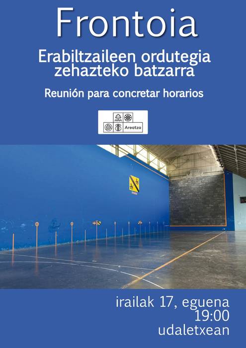 Frontoiaren erabilerea Areatzan Batzarra