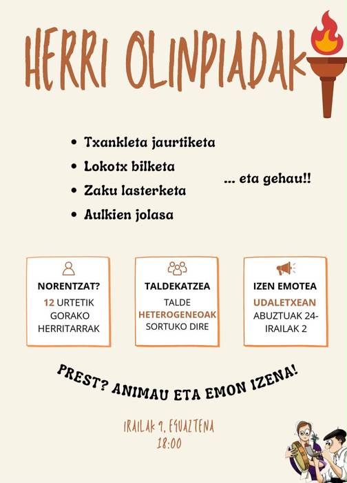 Arteako Jaietako herri olinpiadetan izen-emotea
