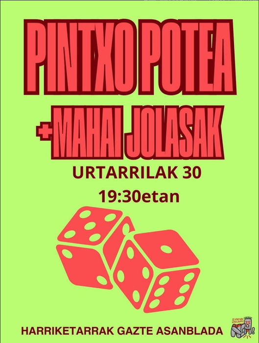 Pintxo potea eta mahai jolasak Lemoan