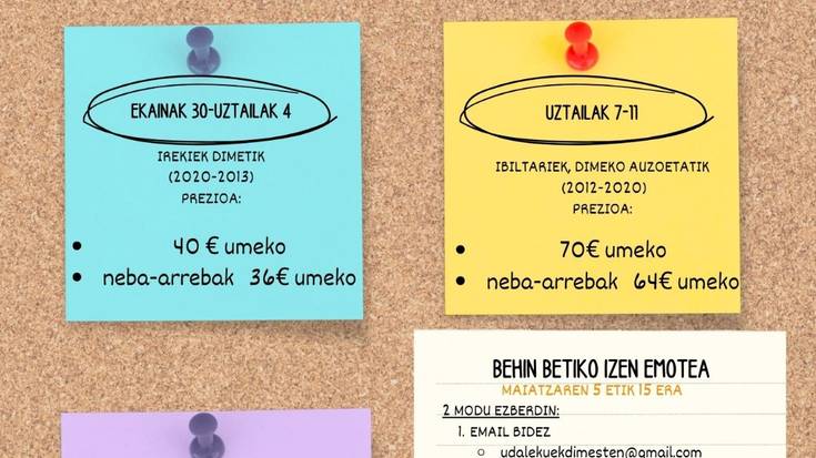 Dimako Udalekuetan izen-emotea