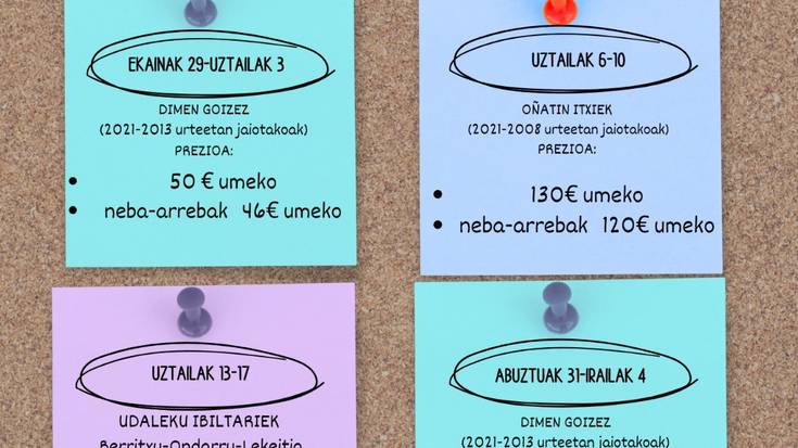 Izen-emotea Dimako udalekuetan