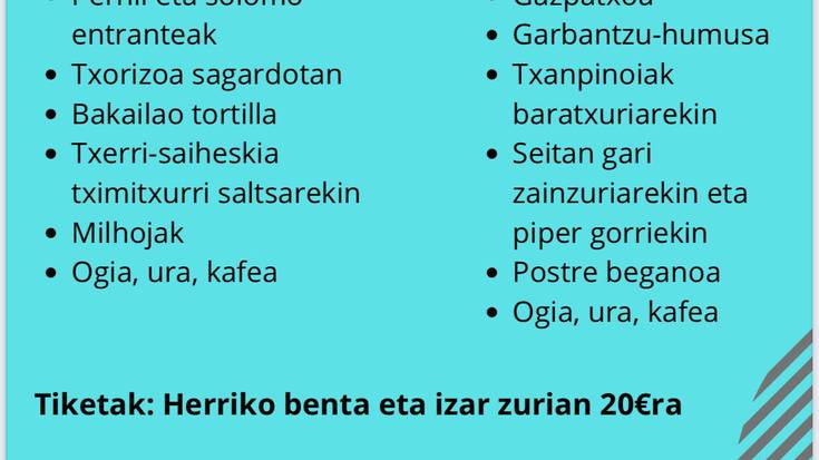 Arteako jaietako herri afarirako txartelak salgai