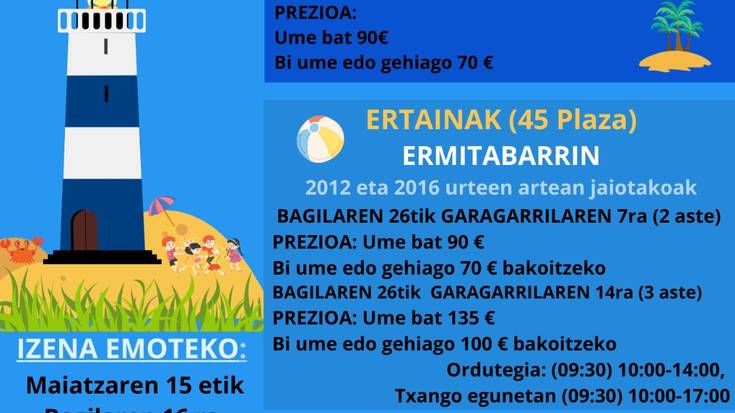 Hilaren 16an amaituko da Zeberioko Udalekuetan izena emoteko epea